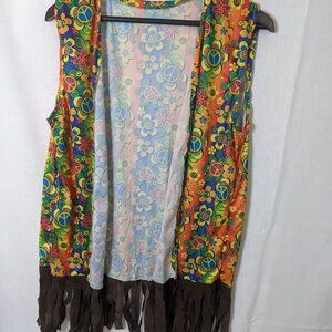 70's Vest Costume with Bracelets Earrings and Necklace One Size